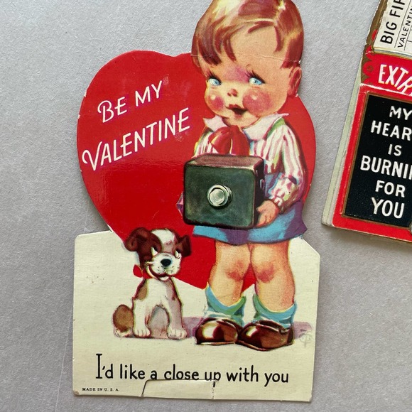Lot of Vintage 1930s 1940s Valentines Day Cards Kitschy Cute - Picture 6 of 10